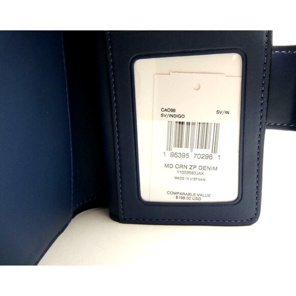 Coach Denim Indigo Medium Corner Zip Wallet NWT CA096 - Picture 4 of 5